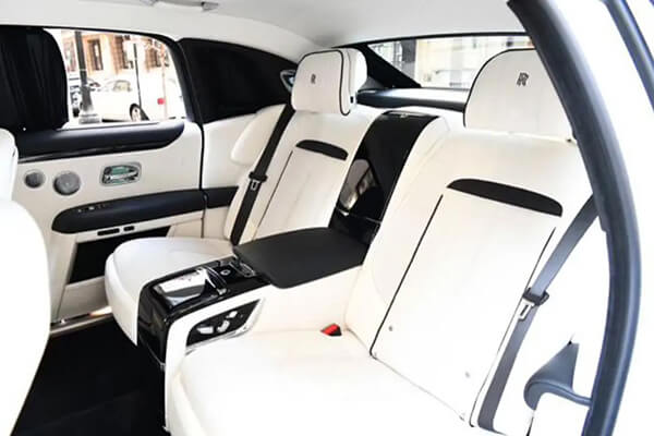 white limo seating
